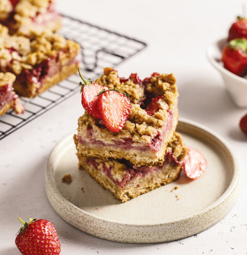 Amici growers - strawberry bars recipe square